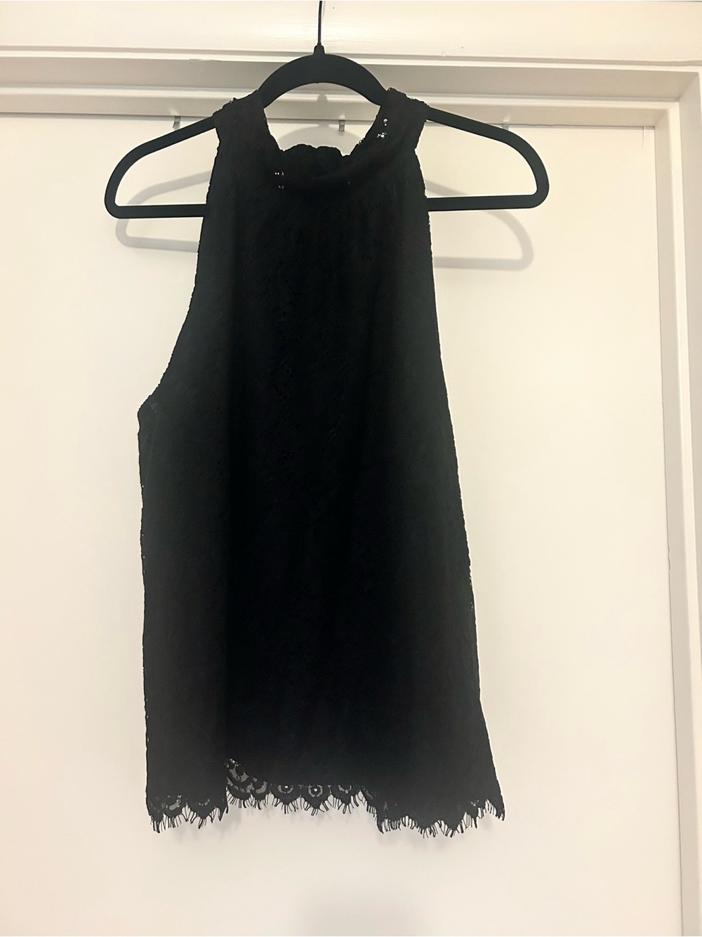 NWT J. Crew Black Lace High-Neck Halter Top